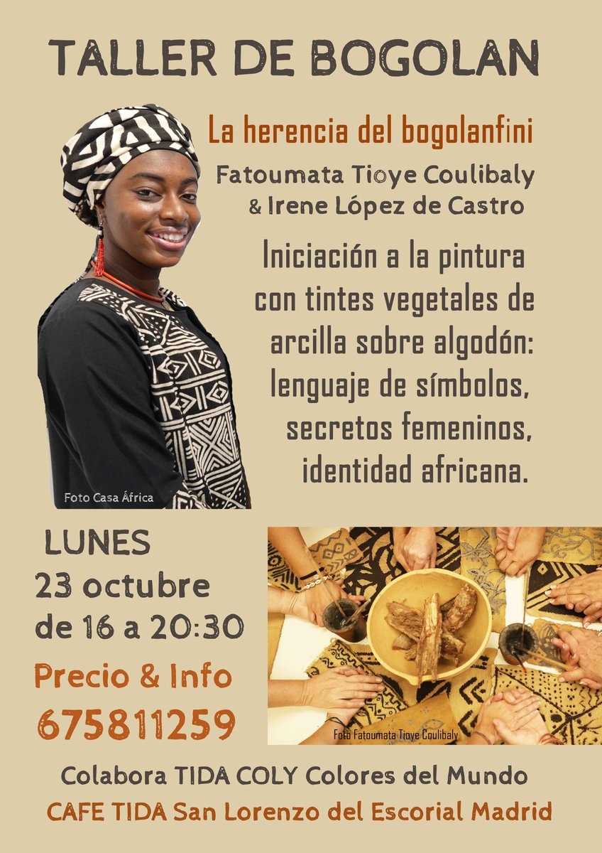 IreneLopezCastr's tweet photo. Gracias @TIDACOLY por celebrar este próximo taller de La herencia del bogolanfini en San Lorenzo del Escorial conmigo y Fatoumata Tioye Coulibaly. Será más que un evento artístico, una iniciación africana. #laherenciadelbogolanfini #lenguajedelbogolan #tallerdebogolan https://t.co/fXmwZIYYlv