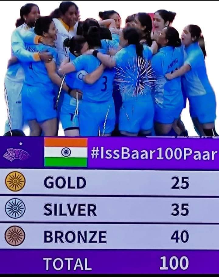 VinayDixit_'s tweet photo. #AsianGames के इतिहास में भारत ने पहली बार जीते 100 पदक...!

#bharatmatakijai      
#Medals
#IssBaar100Paar https://t.co/kDuYlEW6td