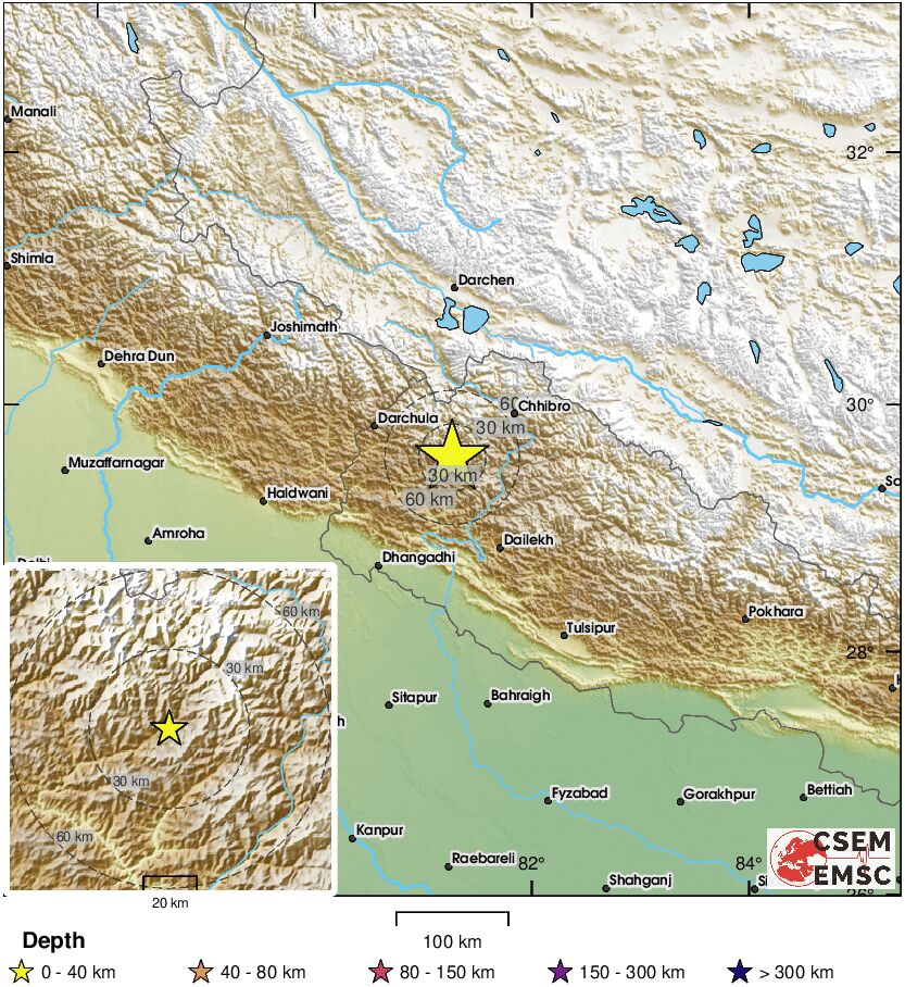 LastQuake's tweet photo. 🔔#Earthquake (#地震, #भूकम्प) M5.2 occurred 75 km S of #Burang (#China) 12 min ago (local time 11:45:05). More info at:
📱https://t.co/bvL9EDQjKG
🌐https://t.co/N0OH4TxIk1
🖥https://t.co/Gycfaj0zRf https://t.co/0V59frwjTT