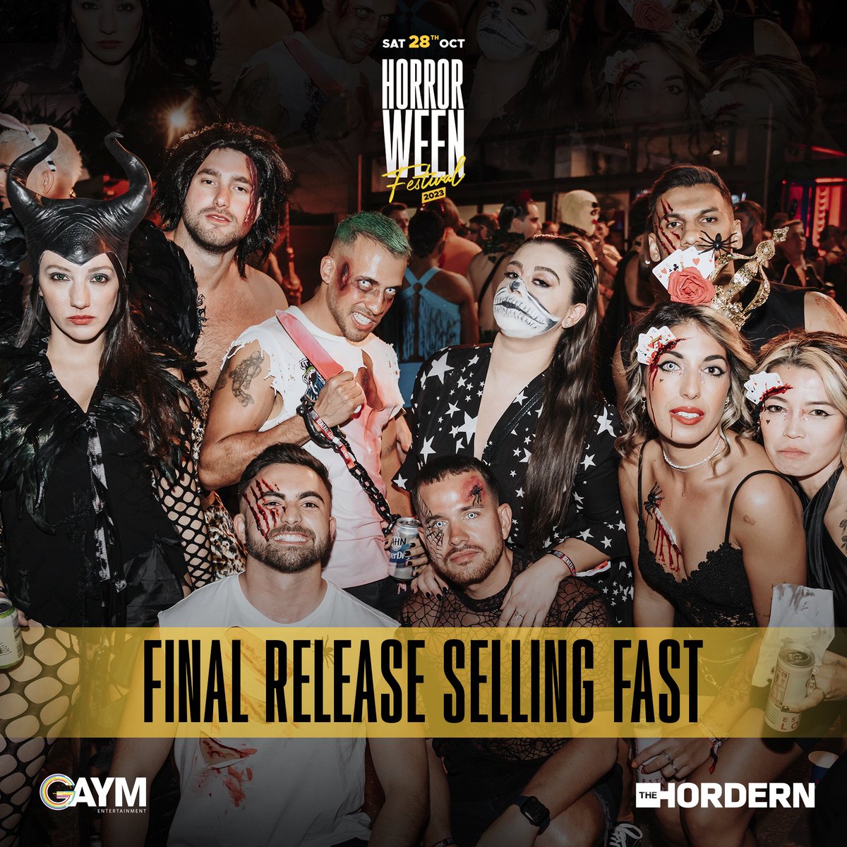 GAYM_ent's tweet photo. Australia’s biggest Halloween party is coming with @Bhytes1, @kweenkong_, @BenBaksonDj + many more. Tickets are on FINAL RELEASE!! https://t.co/AqCvvwrWEF https://t.co/pEmsL46rA5
