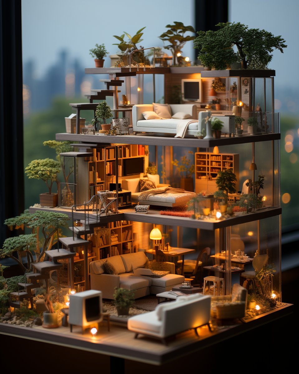 Living large in small spaces! 🏢 Embrace the future of urban living, one miniature room at a time. 🌆

#MiniatureCity #UrbanFuture #ModernLiving #ScandiStyle #FuturisticDesign