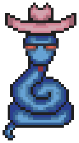 GoogleVRP's tweet photo. Meet Jessse Jamesss, the blue python that lofvs sssecrets and riddlesss! After learning how to speak in human language after the AI took over, they started wearing a cowboy hat cause they thought it looked cool. #GoogleCTF https://t.co/Xd0lZ5tYWO