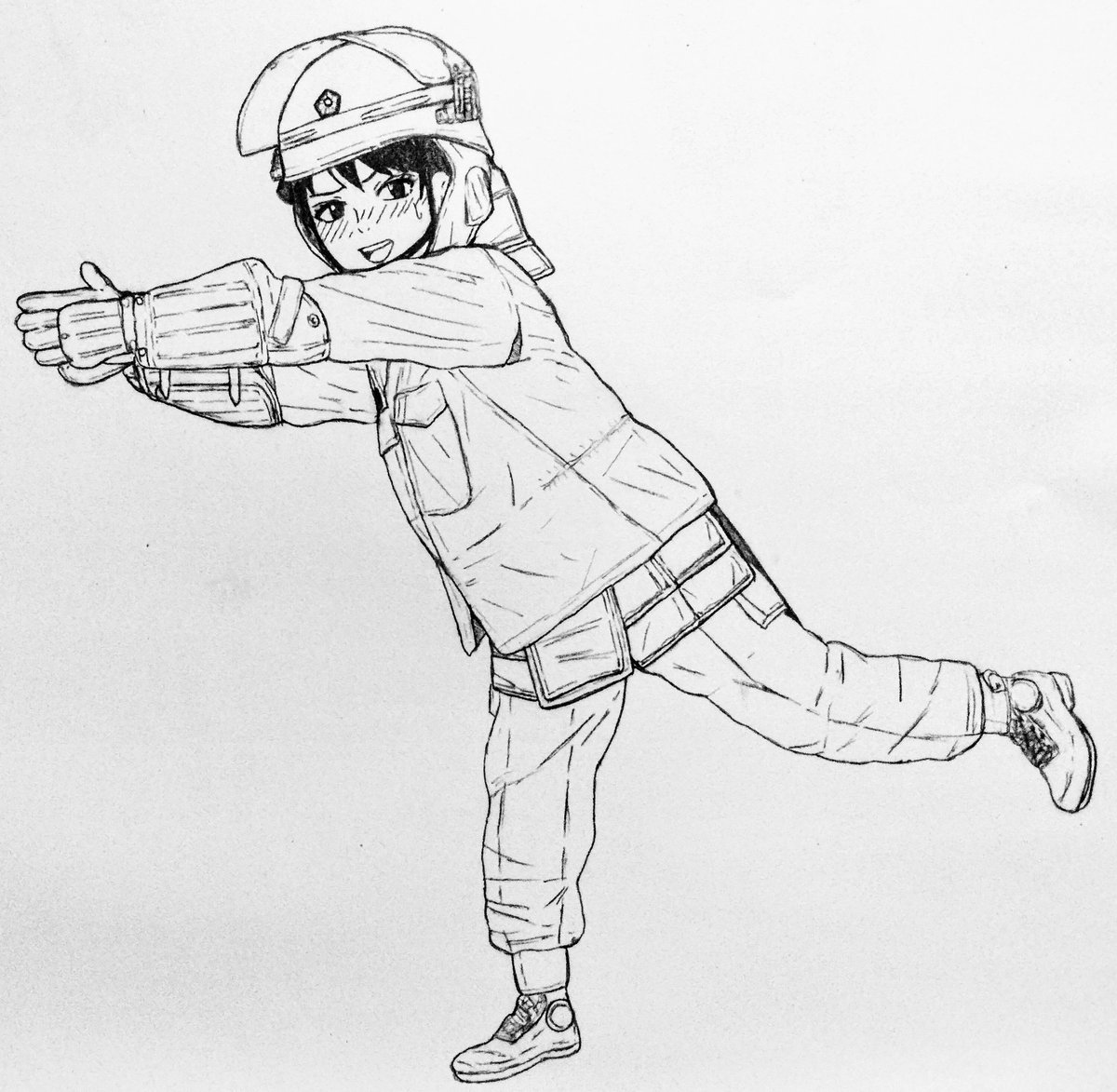 2次キャラに
帽子やヘルメット被せるのって難しいよね

私は小さめにして
眉毛真上で描くようにしてる
ヘルメットも頭から1周りか2回りに 