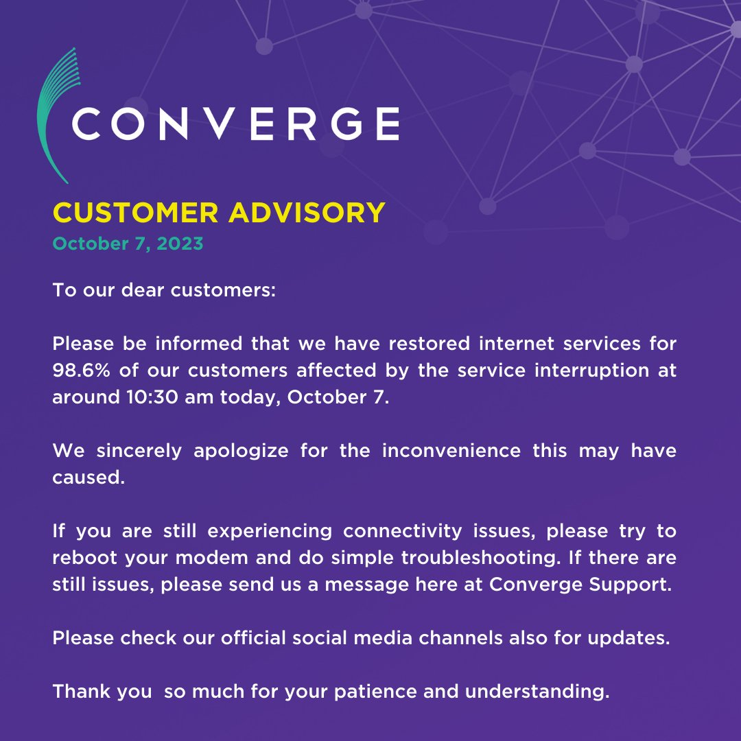 Converge Support tweet media