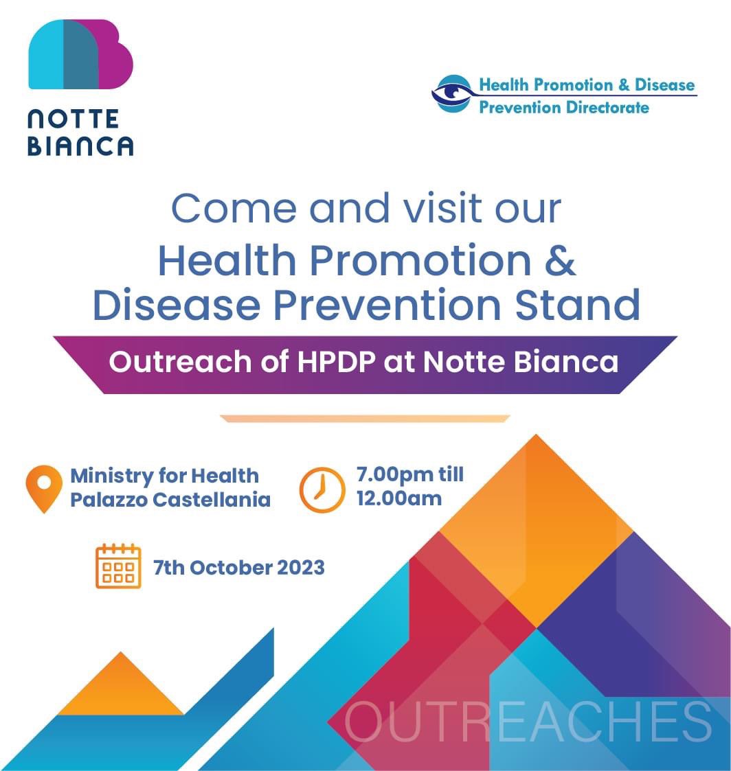 Come and visit our stand during 🌙 NotteBianca 🎆 ▶️Blood pressure monitoring ▶️BMI ▶️Free nutritional advice ▶️Free healthy recipe books ▶️Free advice on tobacco cessation ▶️information on our free services ✔️free weight management, tobacco cessation & resilience programmes