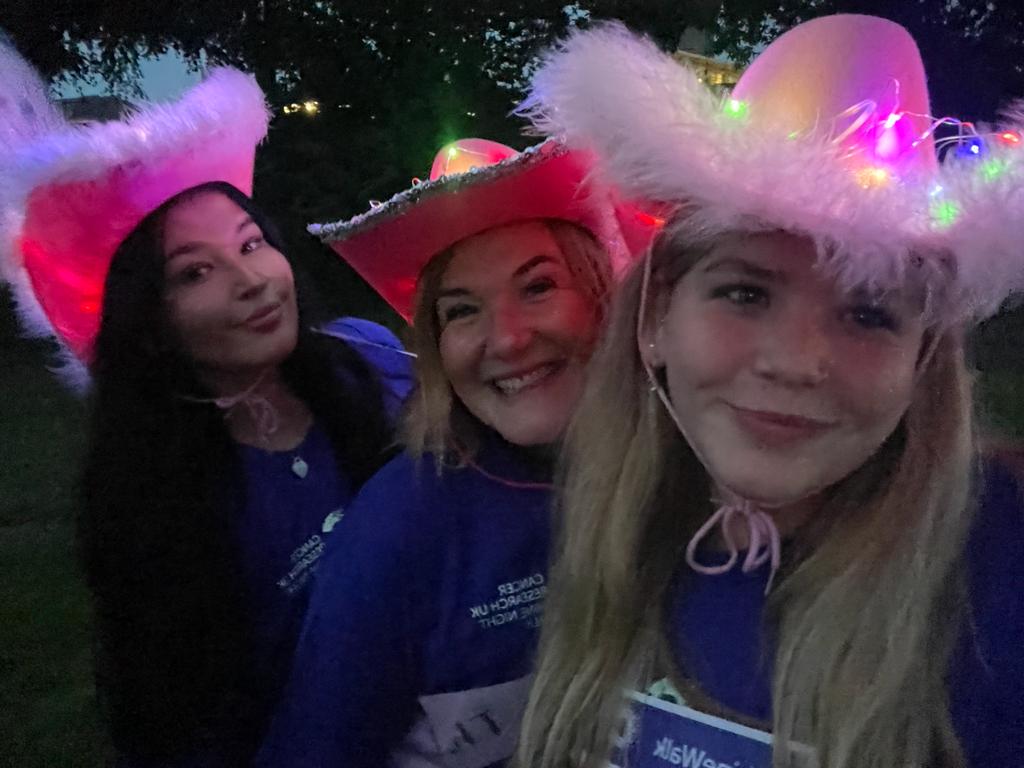 Marked my 50th birthday and 13 years since my own cancer diagnosis  at #shinewalk cardiff, walking with my beautiful daughters. Remembering friends I've lost to Cancer walking for those living with it.