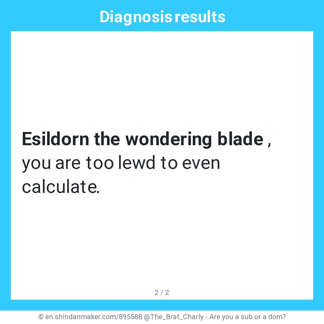 Esildor3440's tweet photo. πππππ couldn't handle me
Esildorn the wondering blade , you are too lewd to even calculate.
#domorsub #shindanmaker
https://t.co/w32CL9Lpop https://t.co/JDCt5myI2I