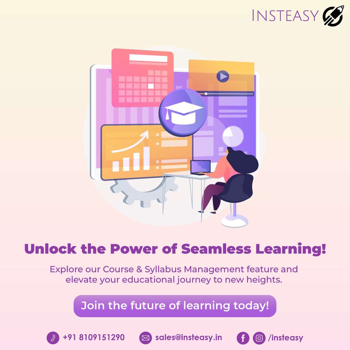 InsteasyIn's tweet photo. Unlock the Power of Seamless Learning! 📚✨ Explore our Course &amp; Syllabus Management feature and elevate your educational journey to new heights. Organize, track, and optimize your curriculum effortlessly. Join the future of learning today! 🚀 https://t.co/WMEJvrWGDk