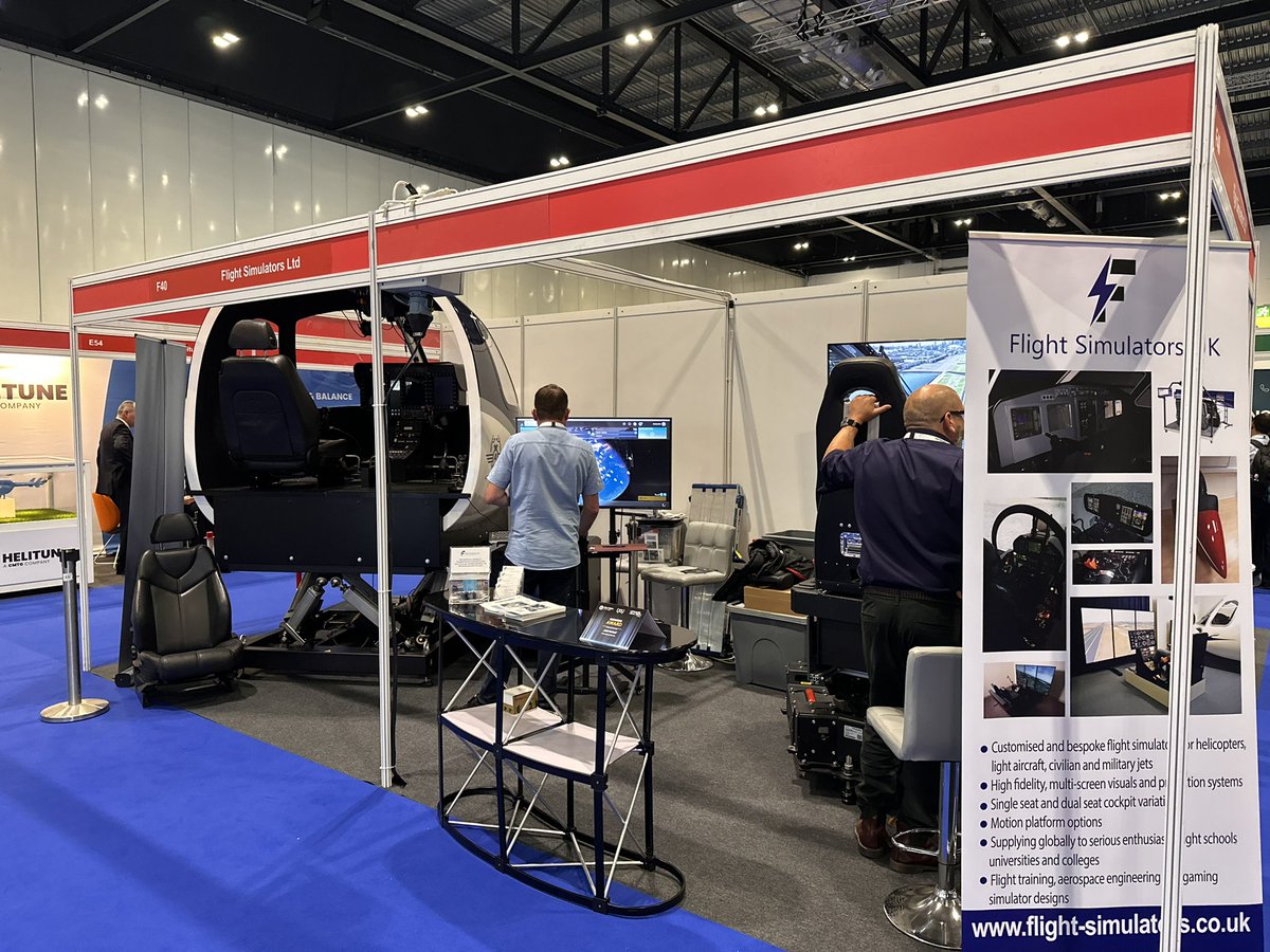 FSimulators's tweet image. Having exhibited at the London Helitech Expo to showcase our New H145 Helicopter Simulator on a 6 DOF Motion Platform and our New VR/MR/AR Pilot Deck Seat. @HelitechWorld @HelitechWPFR @FG_Helicopters @AOPAFTMag