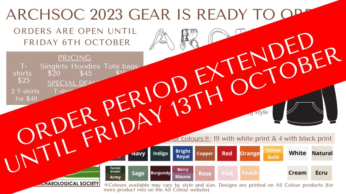 As the poster (very subtly😉) states, we’ve extended our order period! Due to some unforeseen mishaps with our advertising, we’ve decided to extend the order period, so all our members have the opportunity to get their hands on this years merch!

docs.google.com/forms/d/e/1FAI…