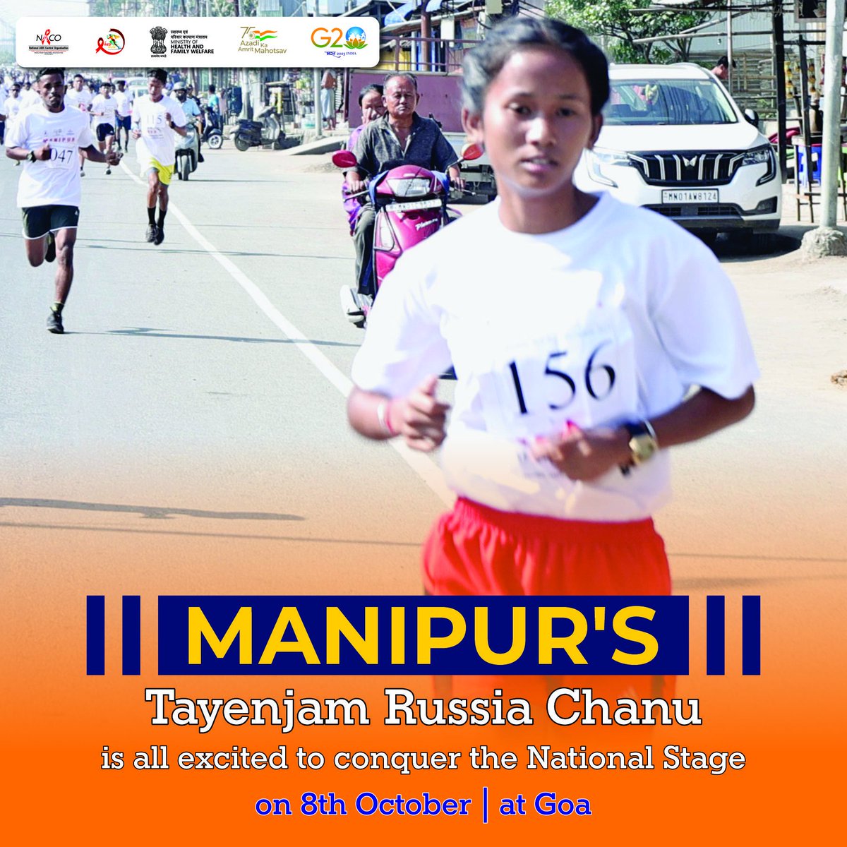NACOINDIA's tweet photo. Manipur's Victorious runner, Tayenjam Russia Chanu aims to conquer the National Red Run in Goa on 8th October.
#NationalRedRun #RedRun #Marathon #Goa #India #HIV #AIDS #IndiaFightsHIVandAIDS #Awareness #StateWinners #Manipur
@MoHFW_INDIA @ManipurAIDS https://t.co/ED1CB0BWGt