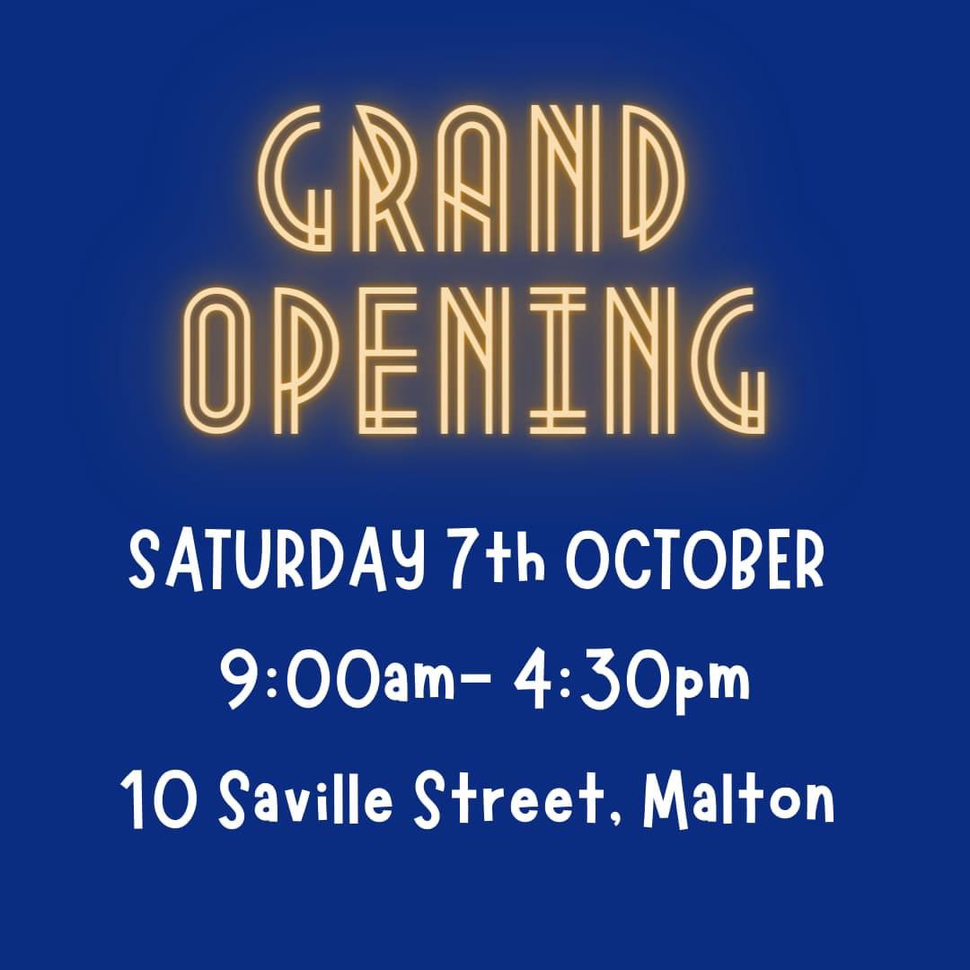 People of Malton today is the day, the grand opening of our new Charity Shop. Come on down and check out some of our amazing bargains.