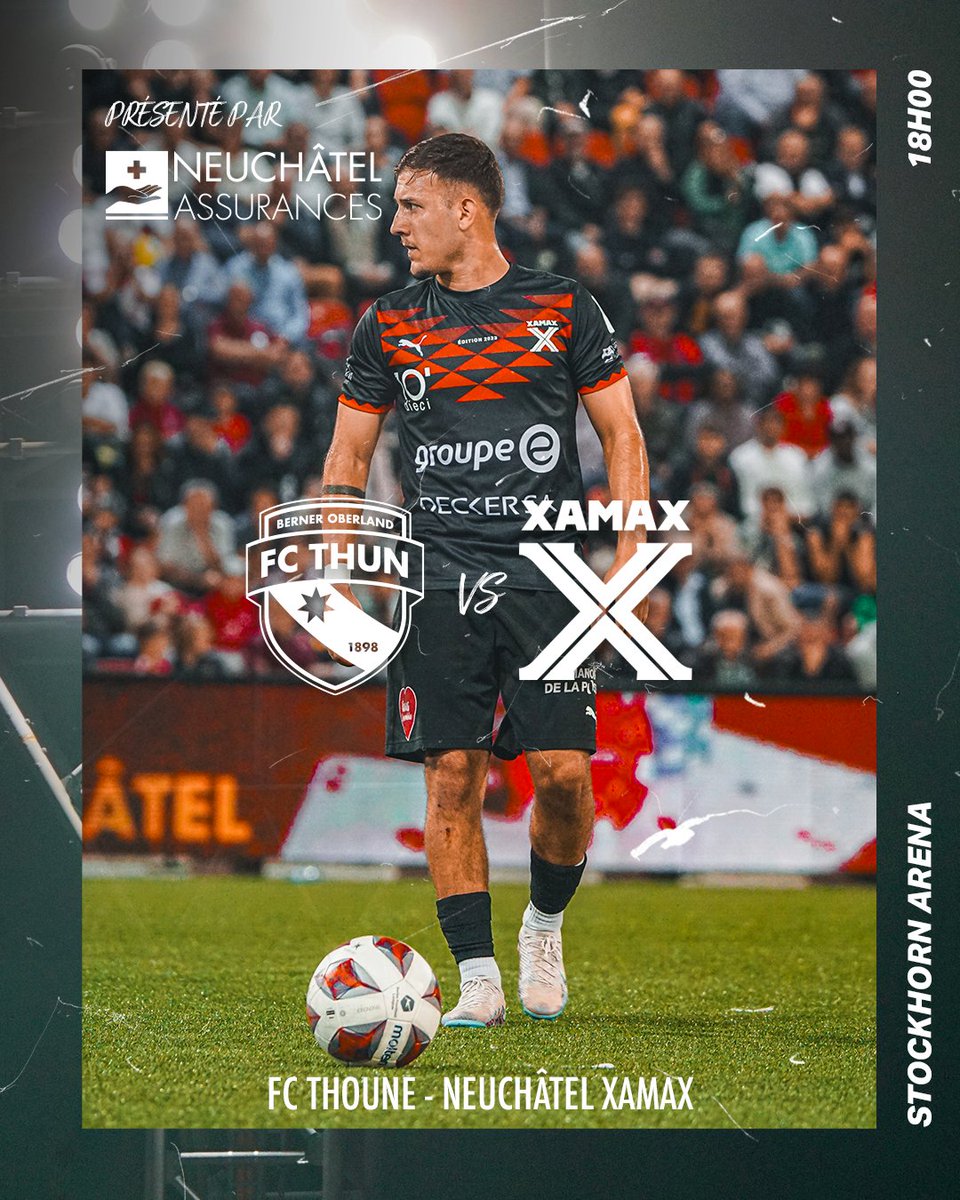 XamaxFCS's tweet photo. 𝗝𝗢𝗨𝗥 𝗗𝗘 𝗠𝗔𝗧𝗖𝗛 ⚽❤️🖤
🆚 FC Thoune
🏟️ Stockhorn Arena
⌚ 18h00
🏆 10ème journée
#️⃣ #THUXAM https://t.co/yutK82Okzh