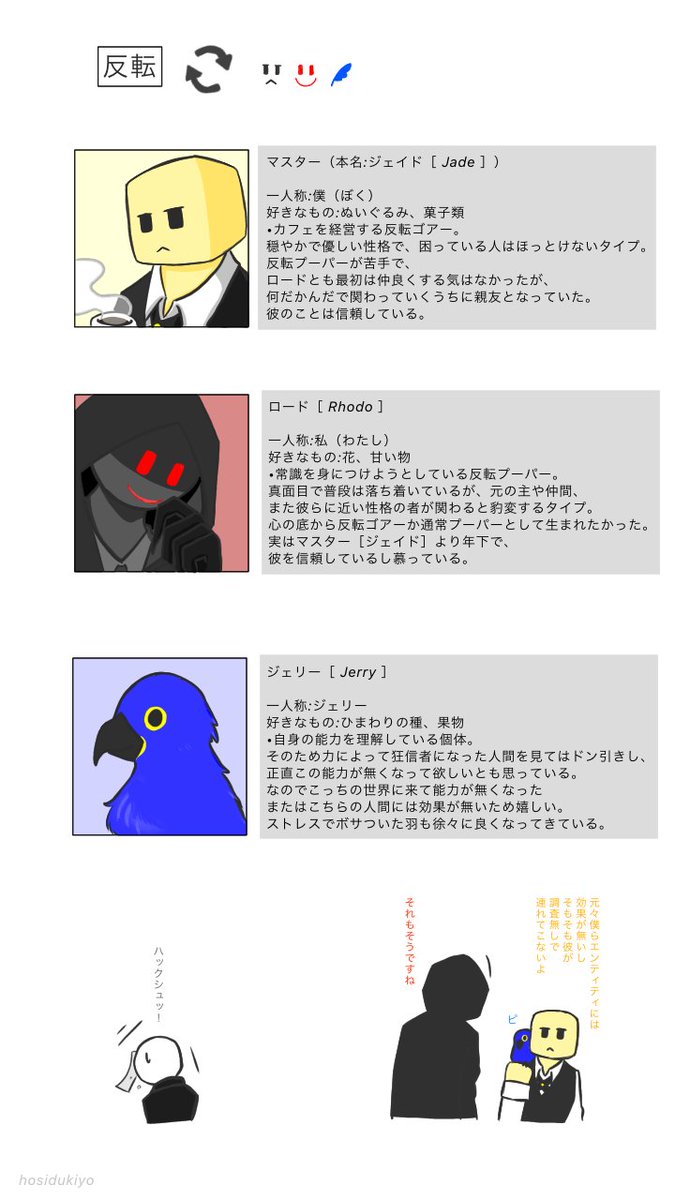 hosidukiyo3kuro's tweet photo. 【Asterism】
反転組 2人と1羽
#partypooper
#entity68
#partygoer
#entity67
#jerry
#entity7 https://t.co/xoWP5Qfsh1