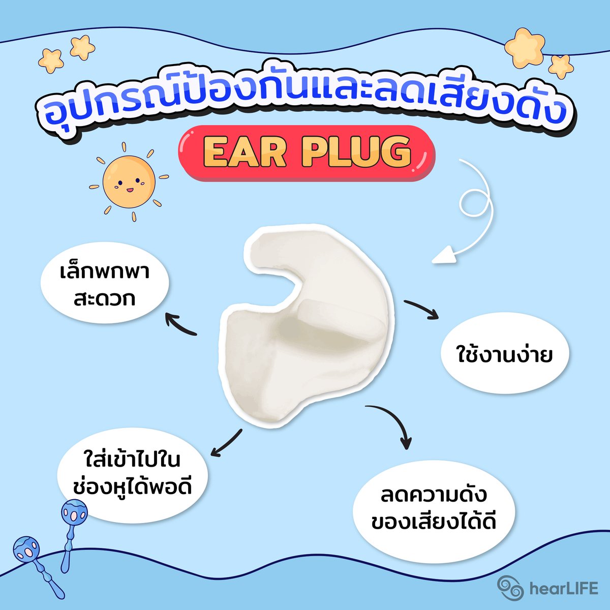 HearlifeTH's tweet image. อุปกรณ์ป้องกันและลดเสียงดัง Ear Plug

อุปกรณ์เพื่อความปลอดภัยที่ใช้สำหรับกันน้ำ อากาศ และลดเสียงดัง เพื่อลดความเสี่ยงและป้องกันอันตรายที่อาจจะส่งผลต่อหู

#Earplug #อุปกรณ์ลดเสียง #เครื่องช่วยฟัง #ประสาทหูเทียม #hearingaid #CochlearImplant #MEDEL #hearLIFE #การได้ยิน