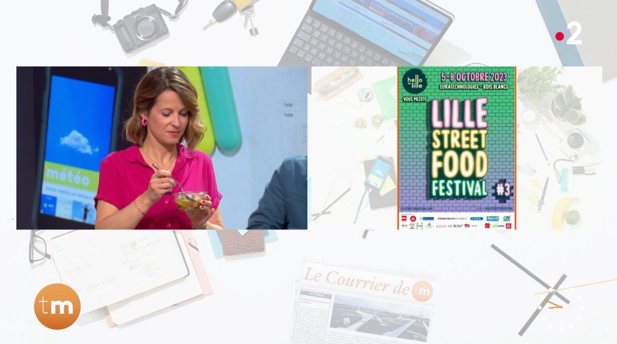 Hello_Lille's tweet photo. Le #LillestreetfoodFestival débarque sur Télématin sur France 2 !

Merci aux équipes d'avoir mis en lumière le festival en venant nous voir pour saluer le travail de Florent Ladeyn et en accueillant en plateau le Chef du Clarance Alexandre Miquel !
#hellolille https://t.co/e22i4TVMs3
