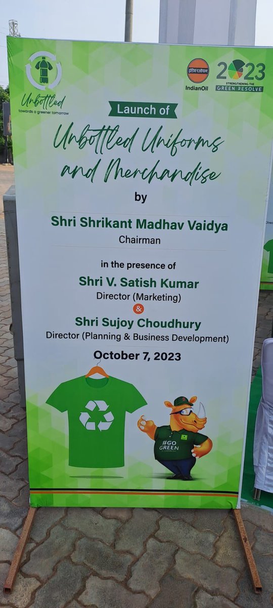 tenvent10's tweet photo. We're thrilled to share the immense success of IOCL's Unbottled Uniform and Merchandise launch event, hosted by Tenvent at BBSR. Today was filled with inspiration, sustainability, and hope for a greener future.
#TenventEvents #Sustainableindia https://t.co/jfPs2CWTP7