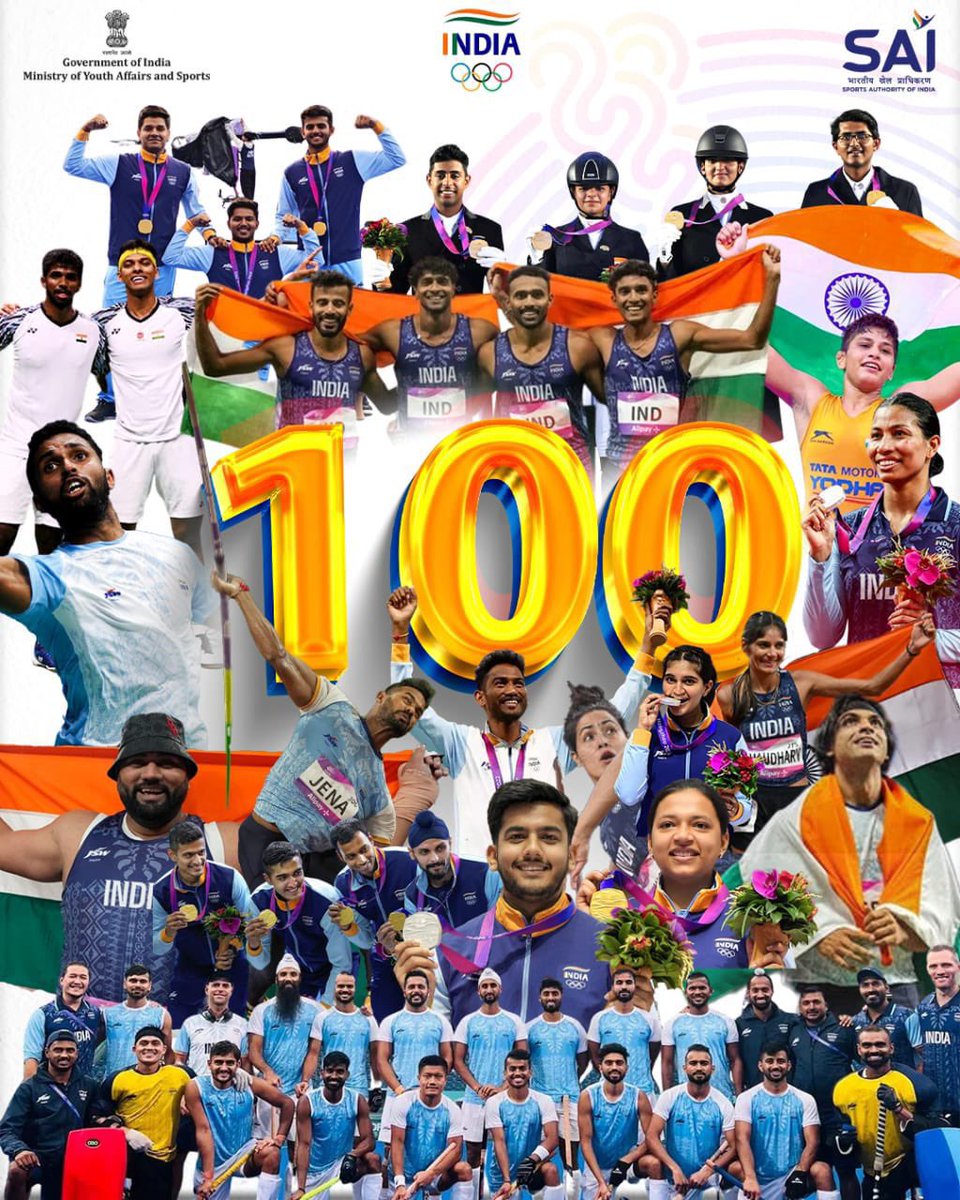 #AbkiBaar100Paar रच दिया इतिहास 🇮🇳 🇮🇳 इतिहास में पहली बार भारतीय दल ने एशियन गेम्स में जीते 100 मेडल..!! सभी खिलाड़ियों ने अपने खेल कौशल से प्रत्येक देशवासी को गौरवान्वित करने का कार्य किया है। सभी को बहुत-बहुत बधाई एवं शुभकामनाएं #IndiaAtAG22
