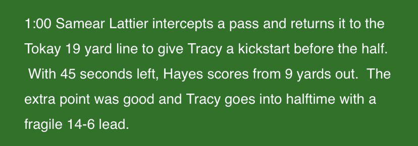 Interception  Tonight! (Win) second league game! <a href="/THSCoach_Pribb/">Coach Pribble</a> <a href="/westcoastpreps_/">West Coast Preps</a>