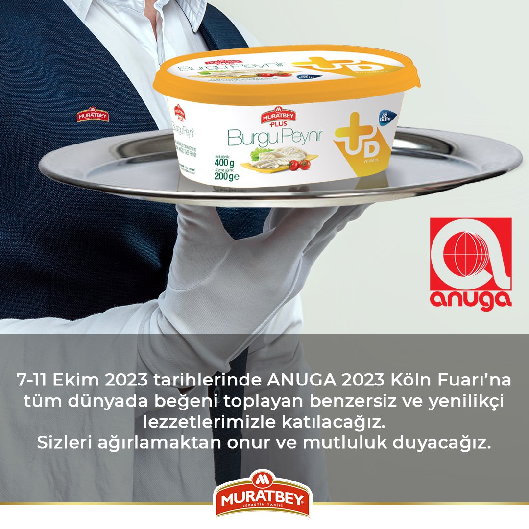 MuratbeyPeynir's tweet photo. Bütün dünyanın beğenisini kazanan eşsiz ve yenilikçi lezzetlerimizle Almanya'da düzenlenen ANUGA 2023 Köln Fuarı'ndayız. Standımızda siz değerli misafirlerimizi ağırlamaktan onur ve mutluluk duyacağız.
#Muratbey #MuratbeyPeynir #Anuga #Anuga2023 #peynir #cheese #bestcheese https://t.co/SLccPmapFk