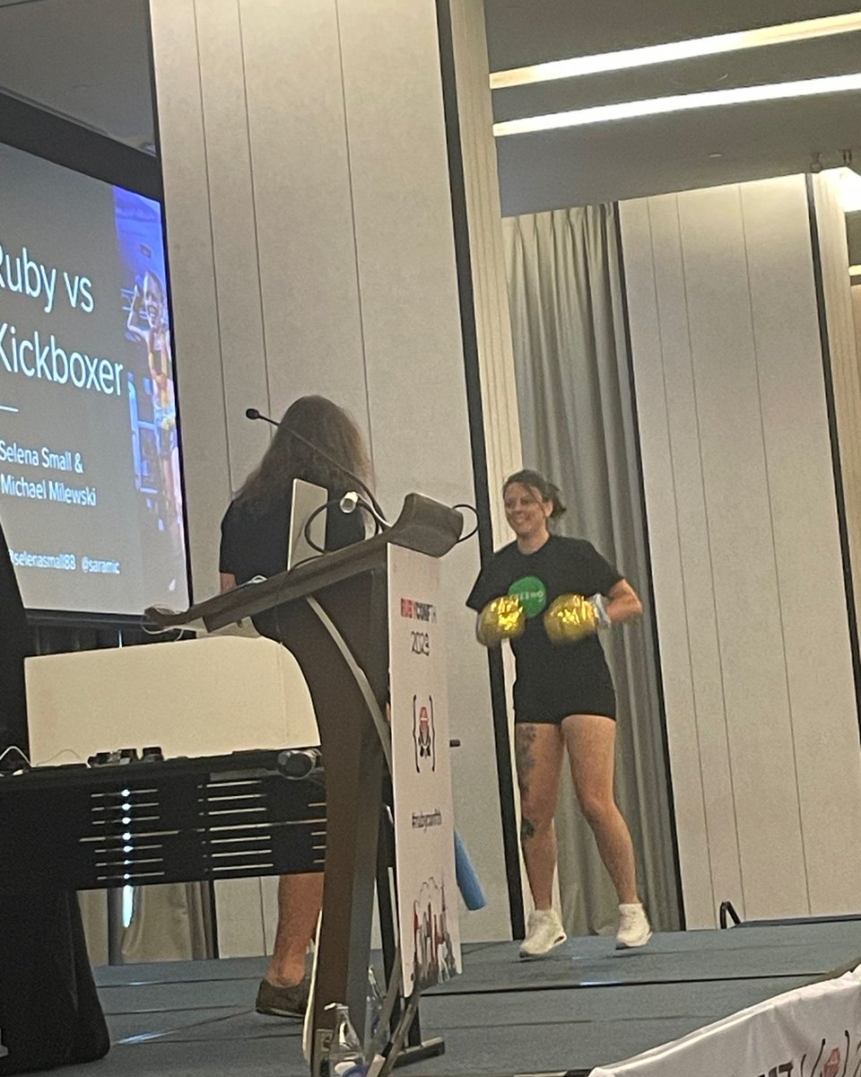 RubyConf Thailand (@rubyconfth) on Twitter photo Who will win #kickboxerVsRuby at #RubyConfTH - the Girl With The Golden Gloves <a href="/selenasmall88/">Selena Small @DDDmelb 🇦🇺</a> or The Man With The Silver Beard <a href="/saramic/">Michael Milewski</a>
<a href="/jetbrains/">JetBrains</a> Who will win #kickboxerVsRuby at #RubyConfTH - the Girl With The Golden Gloves <a href="/selenasmall88/">Selena Small @DDDmelb 🇦🇺</a> or The Man With The Silver Beard <a href="/saramic/">Michael Milewski</a>
<a href="/jetbrains/">JetBrains</a>