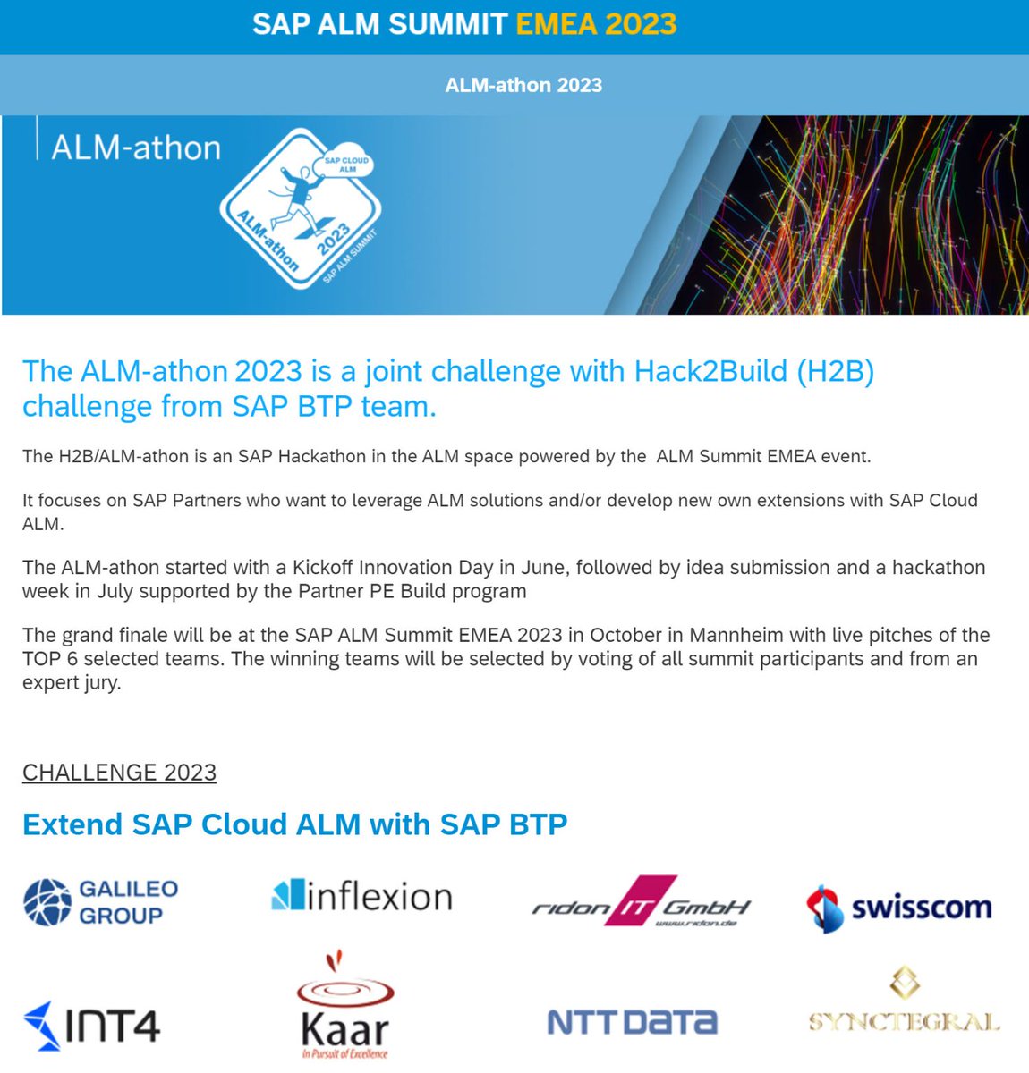 I am very proud of Swisscom that we were chosen as one of the 6 finalist teams for the SAP ALMathon Hackathon 2023 🙌 💥 💎

Keep your fingers crossed 🤞 that the cup comes back to Switzerland 🏆

#Swisscom #SwisscomSAPServices #SAP #CloudALM #SAC #SAPAnalyticsCloud #ALMSUMMIT