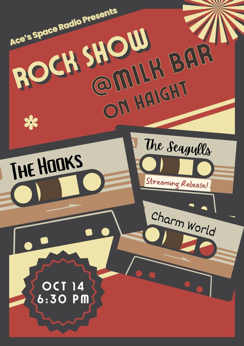 AceRealityCheck's tweet photo. DOUBLE DIP #WEEKEND!! Each show only $10! #AcesSpaceRadio &amp; @milkbarsf present: SAT OCT 14th 7PM w/ #charmworldsf @Theseagullssf &amp; #thehooks! SUN OCT 15 #ASR &amp; @ivyroomalbany Present: @TheKrypters #lucyandthelonghaul #theseagulls + DJ @acerealitycheck SUN OCT 15th EARLY Show 3PM! https://t.co/f5Yxql8Gpd