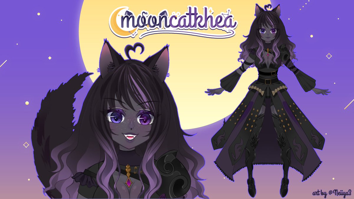 Khea | Mooncat Vtuber 🖤🤍💜 tweet media