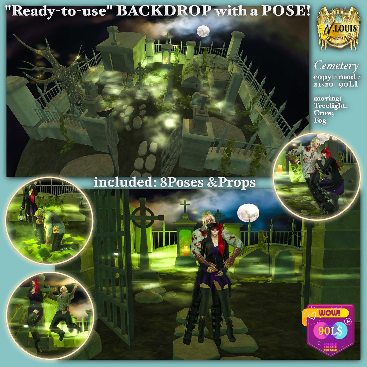 LouisDeBury's tweet photo. #sl #secondlife #Nlouis #slweekendsale #wowweekendsalesl #WOWeventsl
NEW RELEASE! →→→ promo price 90L$
WOW!, weekend limited sale!
N.LOUIS - BACKDROP
included: 8Poses&Props
moving: TreeLight,Crow,Fog
I look forward to welcoming you!
N.LOUIS
https://t.co/QfYTlz9TE1 https://t.co/MZn7eOK7MM