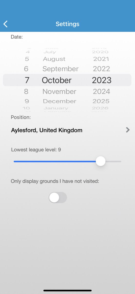 whufccab's tweet photo. @OfficialBigDave @FutbologyApp You can use the slider to filter those games out https://t.co/psuMzok71B