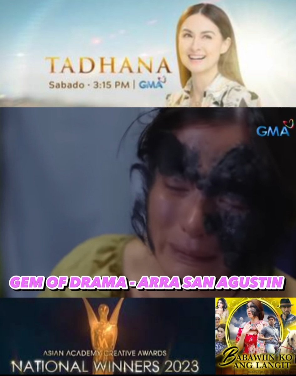 Abangan ang 2023 Asian Academy Creative Awards' winning story ng Tadhana: BABAWIIN KO ANG LANGIT ngayong Sabado, 3:15 PM sa GMA-7 

ARRA SAN AGUSTIN
#TadhanaBabawiinKoAngLangit
ArraSanAgustin As Emilia

Tadhana X AACA2023