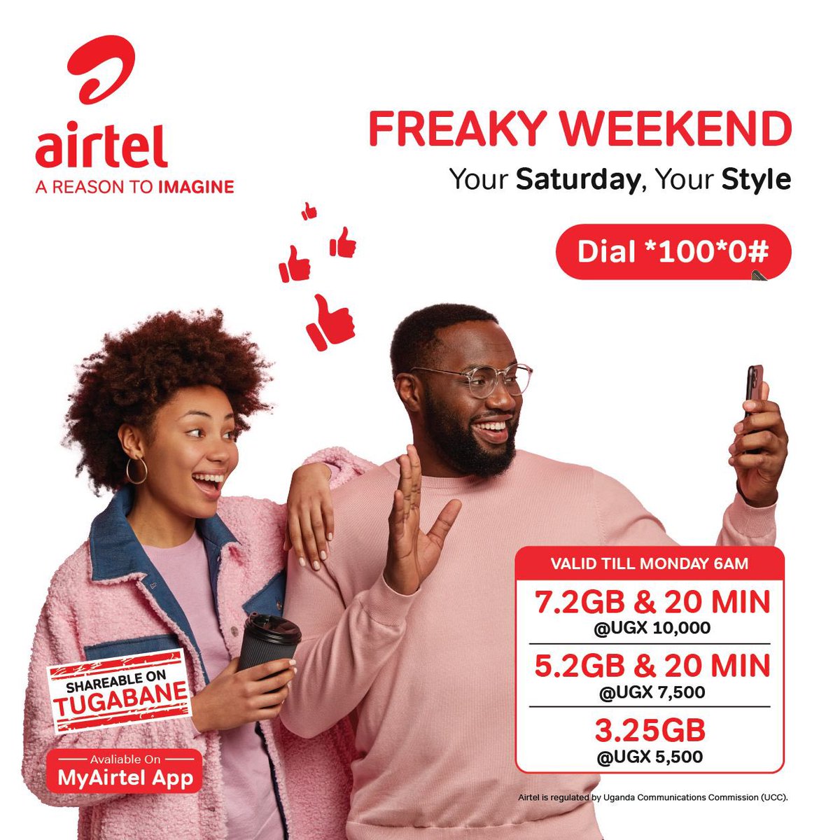 EstherAudrey_'s tweet photo. Enjoy your weekend online by subscribing for the Airtel freaky weekend bundles
Simply dial *100*0# and select your favorite bundle. https://t.co/mqOrGGGVGv