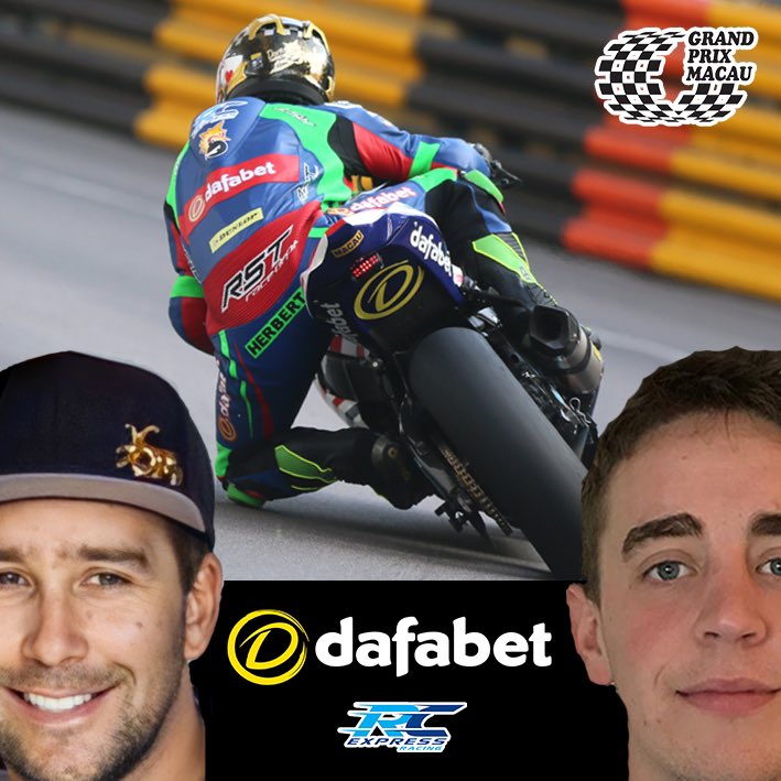 🚨🚨TEAM NEWS🚨🚨 @Dafabet Racing are back to the far east and taking part in this years Macau Grand Prix 🇲🇴 The 2 rider squad lining up on the grid is none other than @DomHerbertson and Aussie favourite @davojohnson20 on board the Kawasaki ZX10RR We cannot wait 😁
