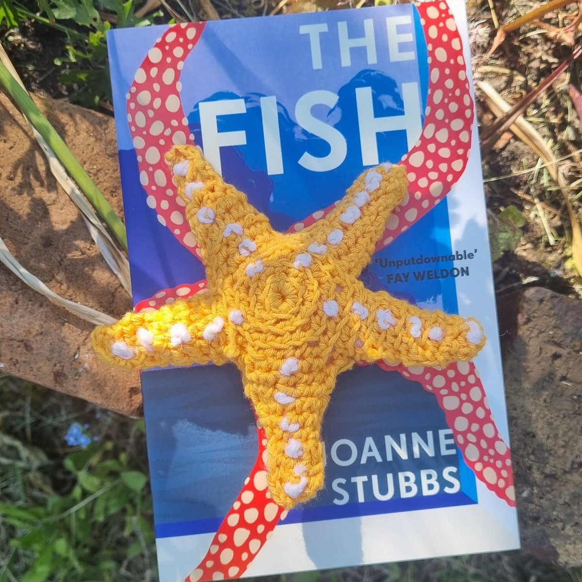 Happy 1st birthday to my debut novel The Fish. And my mum's excellent crochet. It's been so cool to have this swimming along (or was it walking?) in the background over the last 12 months. Thanks to everyone who's reeled in a copy 🥳