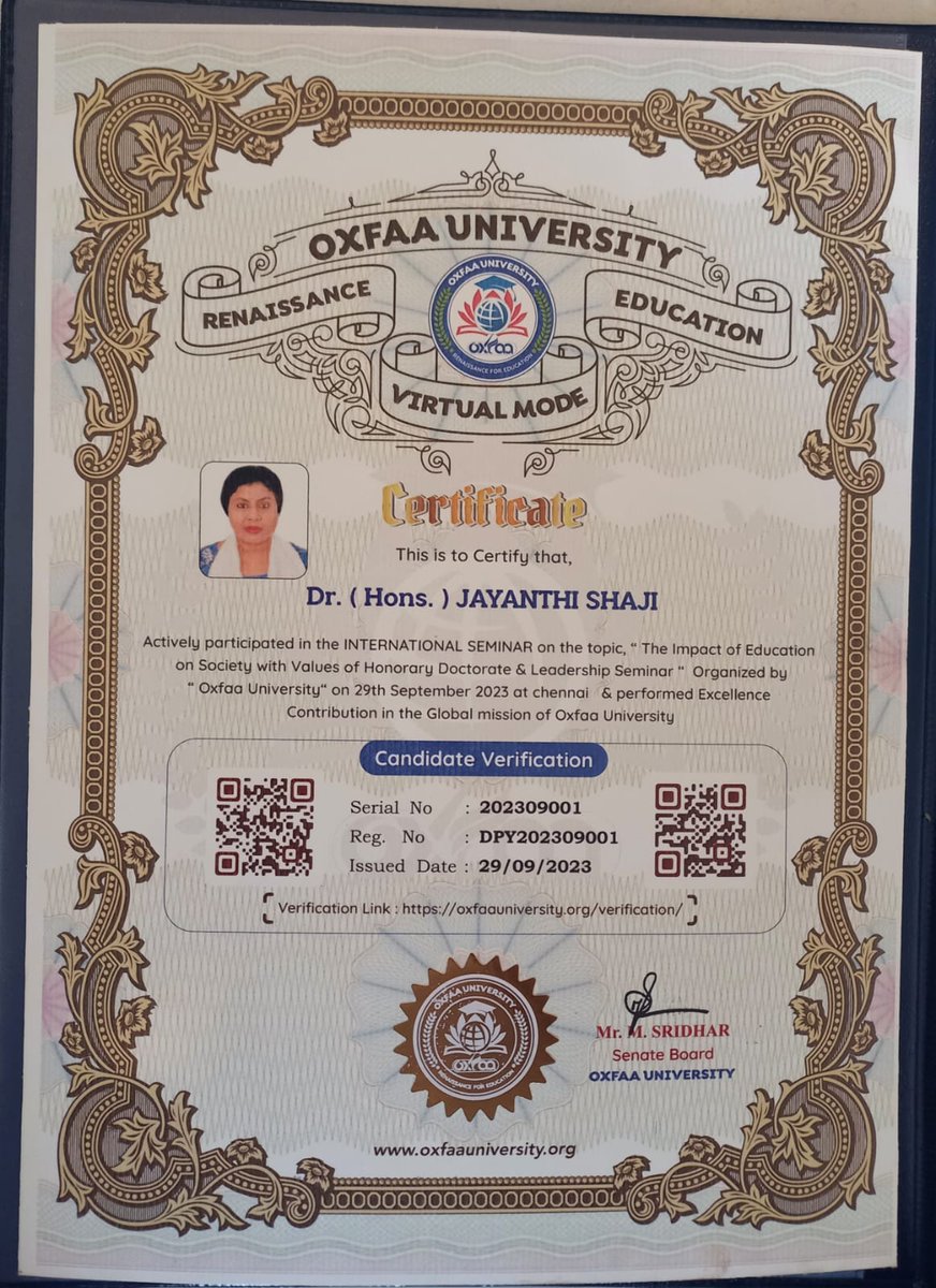 RazzmatazzJoe's tweet photo. Namma #Vichithra Akka Certificate!! That Online #Hons on the Topic of "The Impact of Education in society which Was Done just Before she entered BIggboss !! May Be That's Y She had Spoke On this To #Jovika
Let's Check the credibility of #Oxfaa University On this In Upcoming Post as it seems not genuine!! Will confirm the same Asap !!
#BiggBossTamil #BiggBoss7tamil #BiggBossTamilSeason7