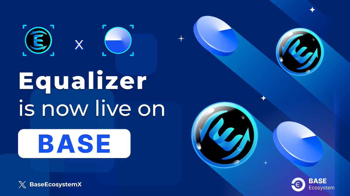 Base_Holic's tweet photo. 📢 @Equalizer0x is now live on @BuildOnBase 🔵

✨ Equalizer Exchange is a DEX that uses a vote escrowed model to drive Liquidity to the highest volume pairs.

Explore now: https://t.co/tnTVbskFbD

#BaseEcosystem #BuildOnBase https://t.co/DVD4gnUFVB