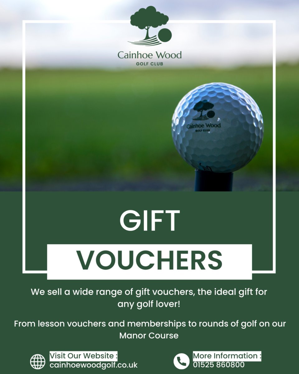 Gift Vouchers ideal for any golf lover! 

We have a great range of vouchers to suit every need - from memberships to rounds of golf. 
Can't pop in? That's fine - pop us an email and we can send it to you via email 👏