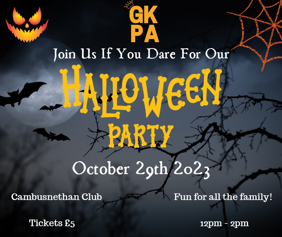 Our Halloween party is almost sold out! Only 12 tickets remaining🎟️ We will release more info next week about what extras we have coming to this year's party!🖌️🍭 Last few tickets can be bought using the link - gkpa.uk/event-details/…