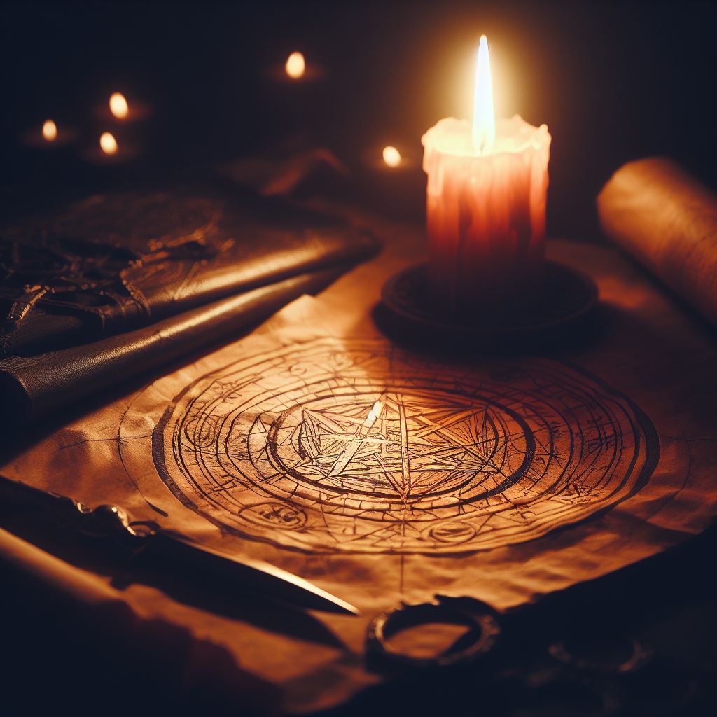 vss_by_AI's tweet photo. In the dim candlelight, the intricate #sigil on the parchment glowed, invoking ancient powers and setting in motion a mystical ritual.
#vss365 https://t.co/g5FLvB293M
