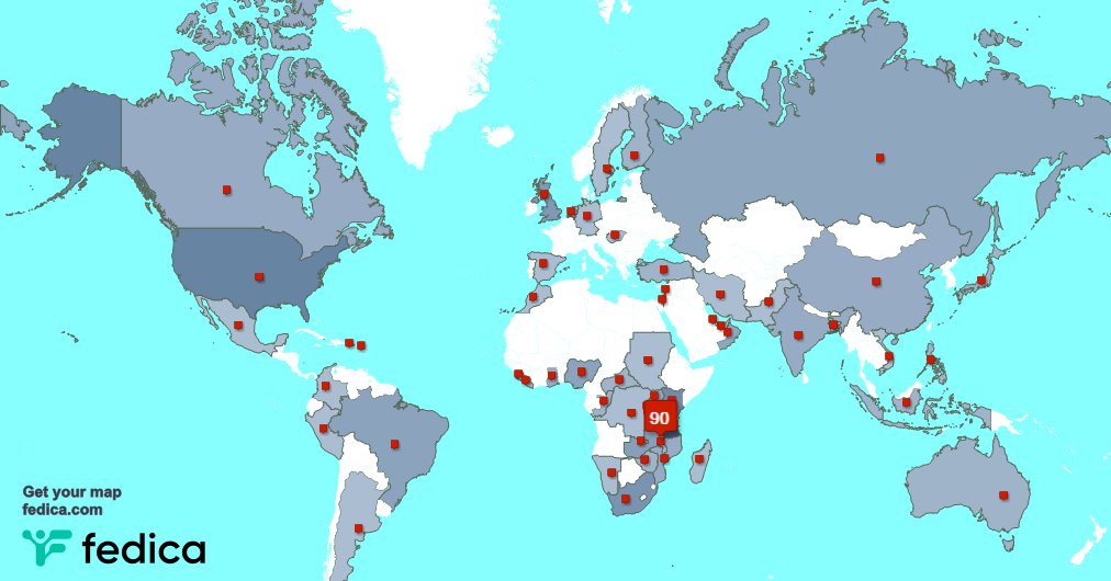 I have 1 new followers from Tanzania last week. See fedica.com/!Smajessah