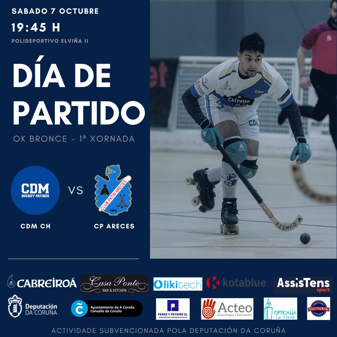 CDM Hockey Patines (@hockeyciamaria) on Twitter photo DÍA DE PARTIDO !! 🔵🟡
CDM CH 🆚 <a href="/cp_areces/">Club Patin Areces Pavitek</a>
📍 Polideportivo ELVIÑA II
⏰ 19:45 h.
Vamos CDM ! 💪🏻💥💪🏻 DÍA DE PARTIDO !! 🔵🟡
CDM CH 🆚 <a href="/cp_areces/">Club Patin Areces Pavitek</a>
📍 Polideportivo ELVIÑA II
⏰ 19:45 h.
Vamos CDM ! 💪🏻💥💪🏻