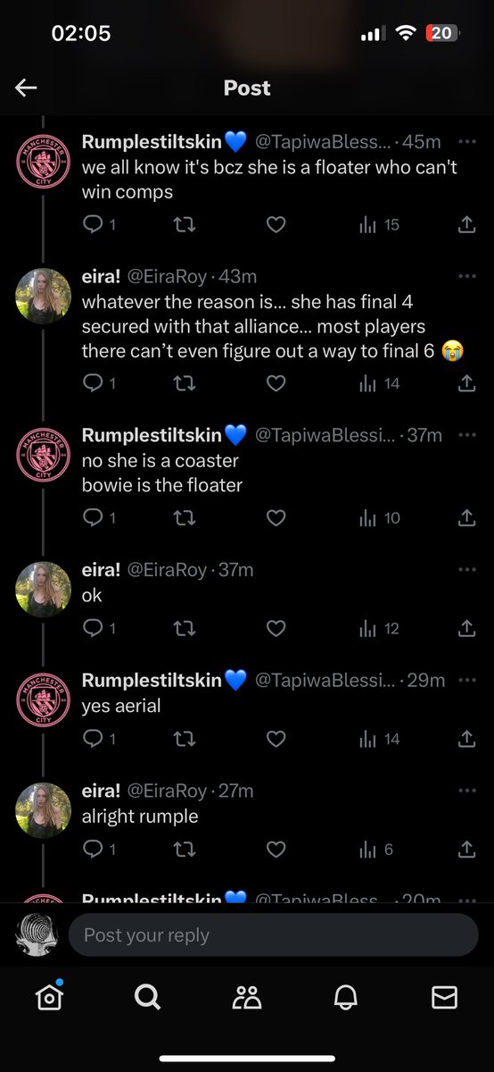 vegandelupe's tweet photo. this america stan and jared stan interaction has me in tears… almost like soldiers from different sides in a world war finding peace with each other 😭 #BB25 https://t.co/8a3QS8npDU
