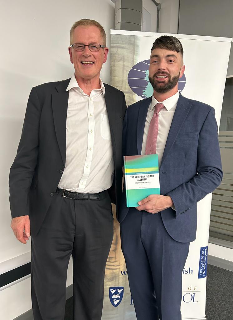 IrishInstitute's tweet image. Well done and  huge congratulations to our @S_Haughey on the impress launch of his "The Northern Ireland Assembly - Reputations and Realities" (@routledgebooks) last night.
The first (and definitive) book to examine how the NI Assembly fulfils the core functions of legislature!