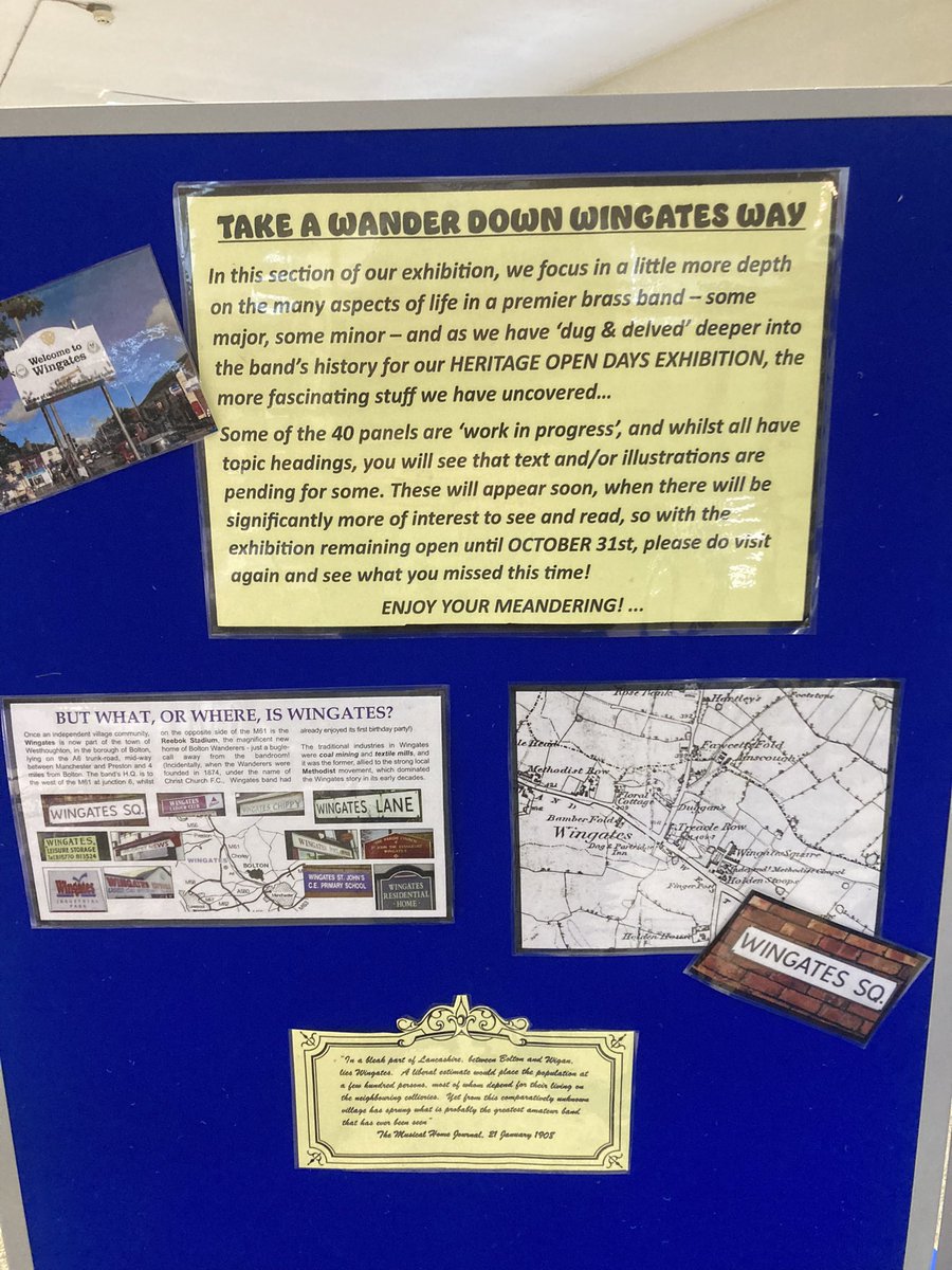 dkaye43's tweet photo. Calling all KEAWYEDS and brass band lovers everywhere: if you haven’t yet visited “THE WINGATES BAND STORY” (WLHGs expansive exhibition @ WESTHOUGHTON LIBRARY.) we urge you to do so soon, &amp; take a walk “DOWN WINGATES WAY” to discover some fascinating facts about our iconic band.. https://t.co/26iQPf1dbR