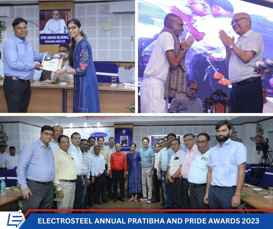 ElectrosteelG's tweet photo. #ElectrosteelCastingsLtd 's annual ‘Pratibha and Pride Award’ ceremony was celebrated recently.

This award recognizes and felicitates performance improvement initiatives undertaken by teams from different departments within the #Electrostreel family.
.
https://t.co/E9tVOTroe1 https://t.co/tVVBqnGijQ