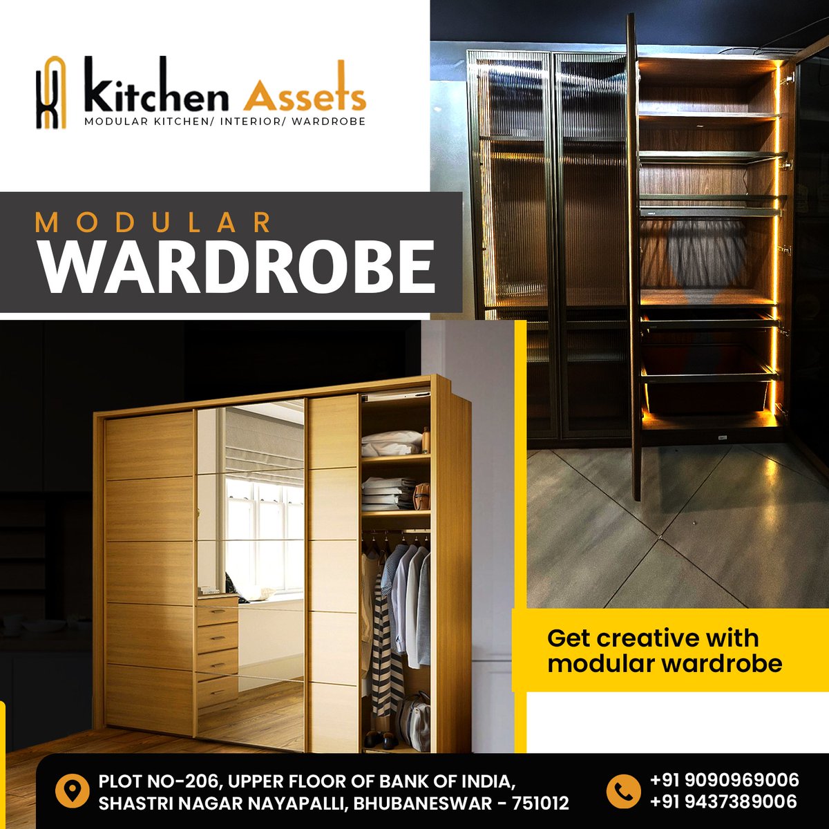Kitchenassets's tweet image. Transform Your Space with Elegance! 👗✨ Explore the Versatility of Our Modular Wardrobes at Kitchen Assets. Organize, Elevate, and Redefine Your Style! 💼🌟 Connect with us at +919090969006 / +919437389006!!

#ModularWardrobes #HomeOrganization #KitchenAssets