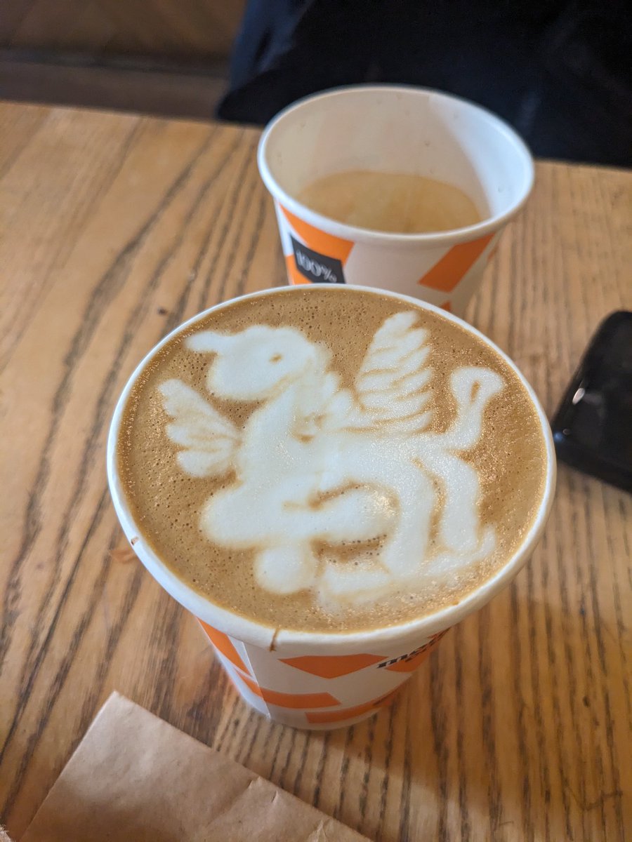 It's gotta be a good day when you get a unicorn in your coffee, unbidden. That or it just means my barista is a brony.