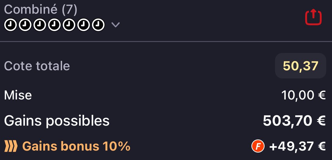 BONJOUR LA TEAM ⚡️

DU MONDE DE CHAUD POUR LA COTE FUN À <a href="/50/">max</a>.00 DU JOUR? 🤑

50 RT ♻️ &amp; 200 ❤️ ET JE BALANCE LE COMBINÉ ! 😍

⚠️ UN COMBINÉ + PETIT ARRIVERA APRÈS ! ⚠️

#TeamParieur #Pronos