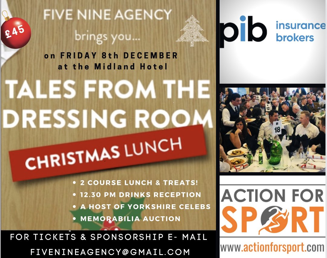 Booked your Christmas party? Looking for something to lift your spirits? Be inspired by sports stars from inside the dressing rooms of Bradford City, Leeds Utd, Bulls, Rhinos, Hudds Town, Yorkshire Cricket & more? Last year even Elvis swung by…🕺 #BCAFC #LUFC #HTAFC