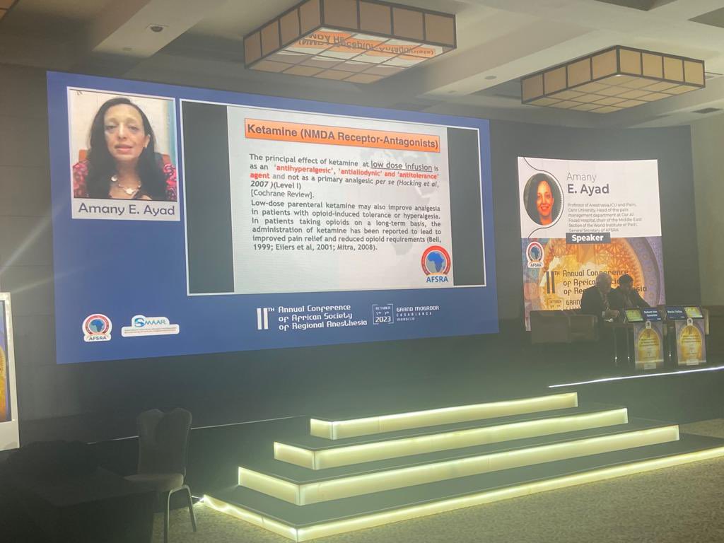 AFSRA10's tweet photo. Second lecture with @Amany_Ayad_ and ketamine infusion in #ChronicPain , new guideline ?
#AFSRA23
@ezzatsamyaziz
@ASRA_Society @ESRA_Society https://t.co/D9nXpWlhPo